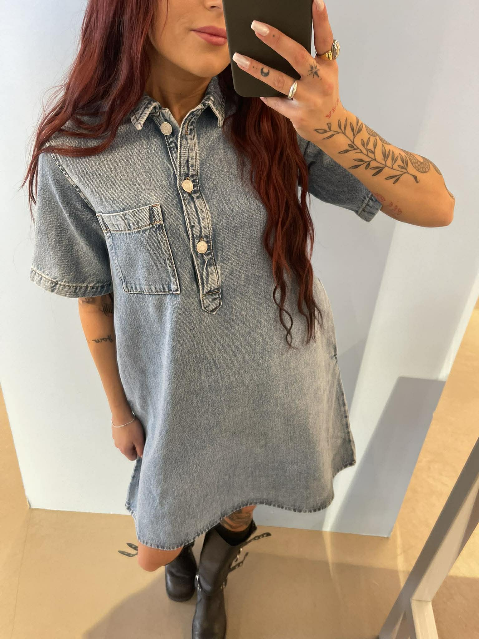 JXAMARA Short Dress - Light Blue Denim